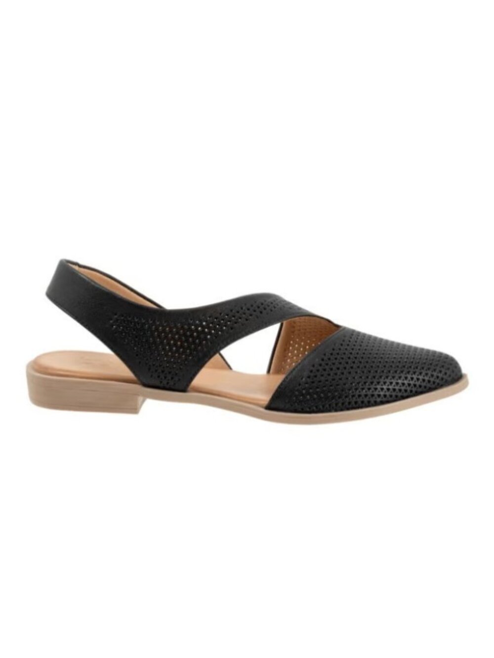 Bueno Women's Bianca Perf Leather Sandal - Black